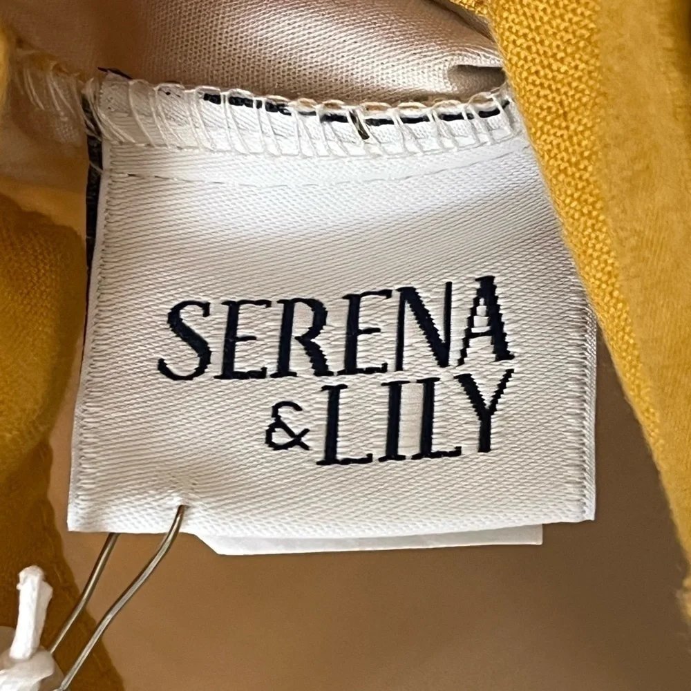 Serena & Lily 100% Linen Boothbay Sunflower 14”x40” Pillow Cover NWT Coastal